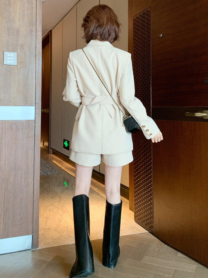 반바지 세트 D2033020 벨트 투피스 정장 정장 자켓