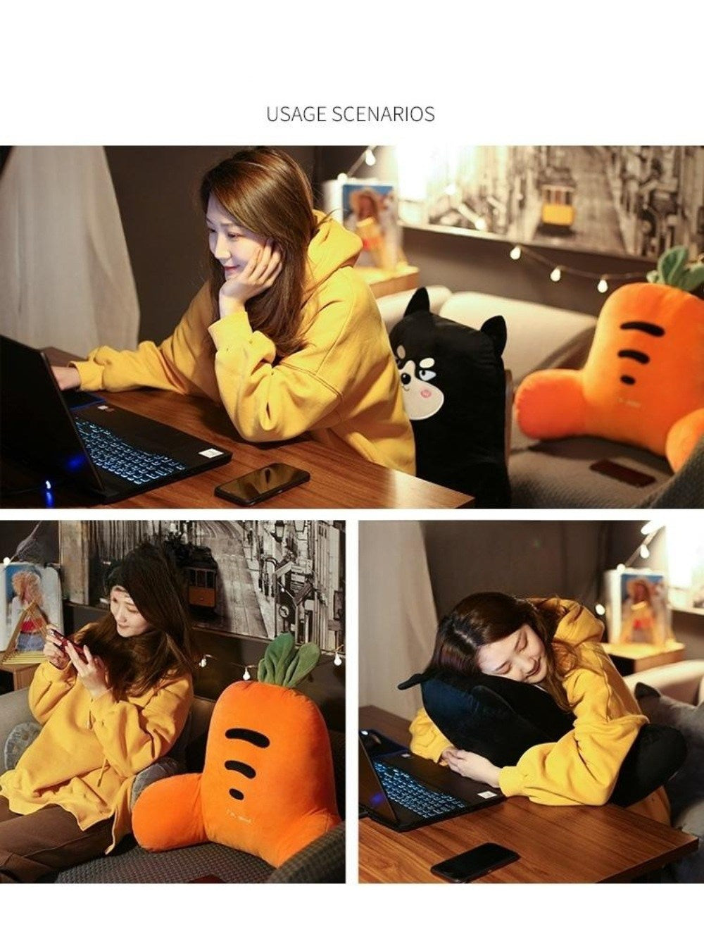 귀여운 사무실 허리 지원 쿠션 낮잠 등받이 베개 BY3032209