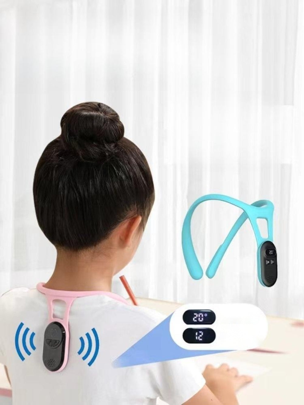 앉은 자세 바른자세 스마트 알림 일자목 어린이 어깨 굽힘 방지 WY3052204