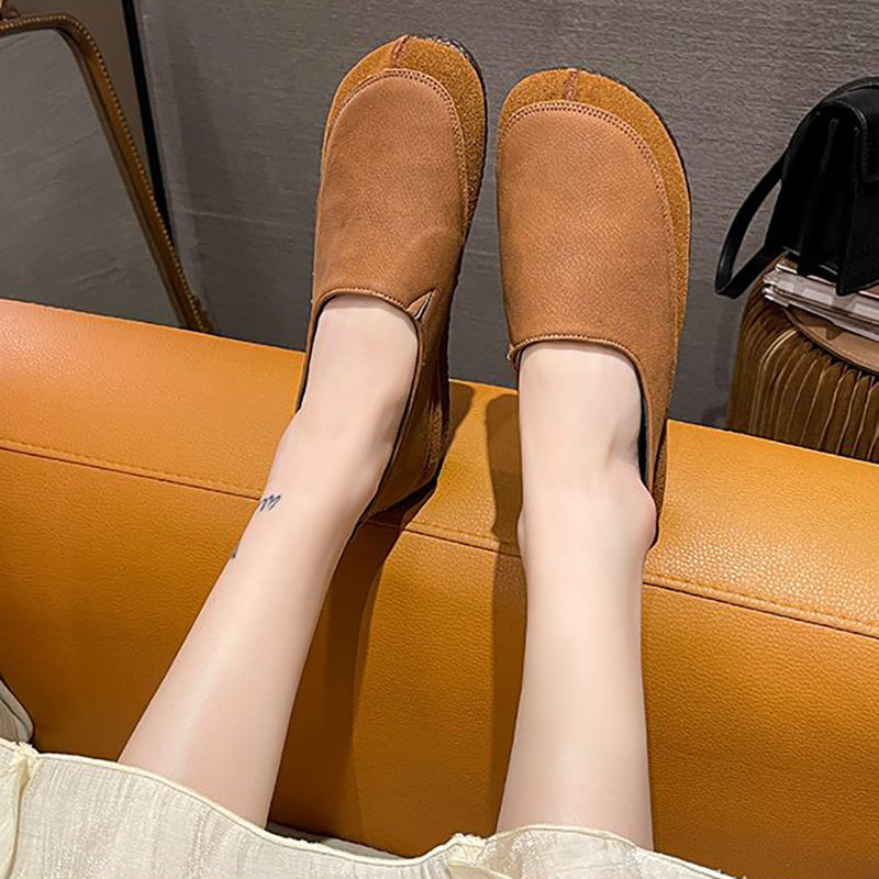 여성 로퍼 단화 발볼넓은 빈티지 복포풍 캐주얼 구두 Q3062709