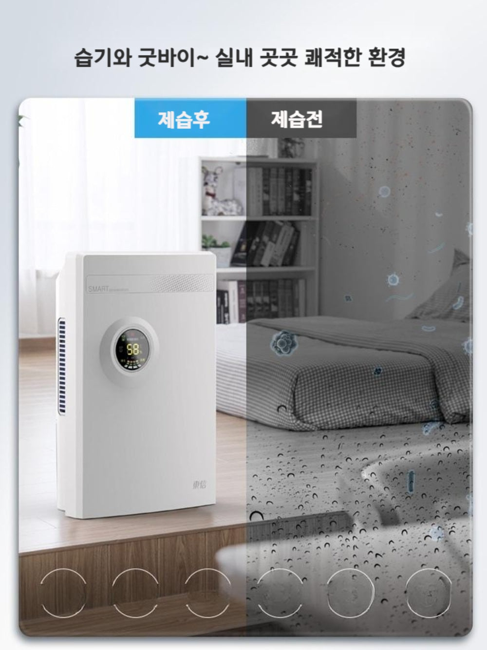 제습기 가정용 장마대비 옷방 안방 거실 습기제거 방습 쾌적한느낌 직템 WJ3080207