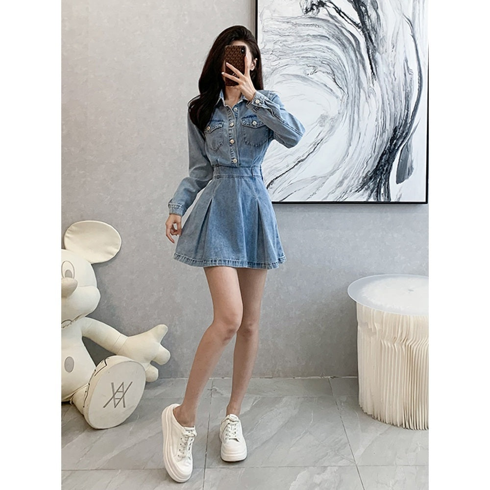 스커트 아일랜드 여름 유럽풍 가을 빈티지 걸러쉬 데님 원피스 JIKTEM BD3082204