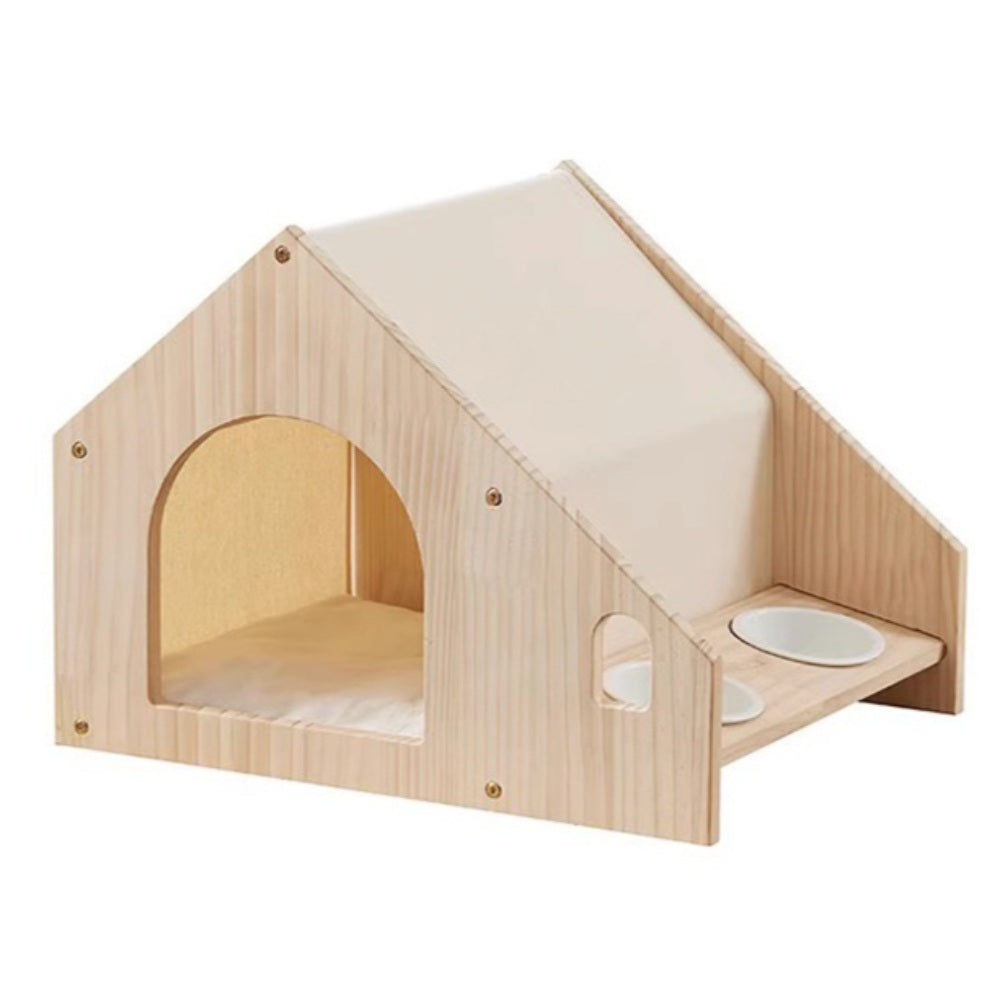 원목고양이집 별장 고양이텐트 반려동물 하우스 동굴집 밥그릇 식기 직템 WW3102201