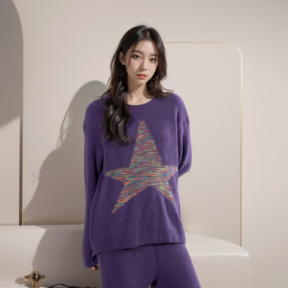 JIKTEM 수면 홈웨어 여성 잠옷 발열 상하세트 극세사 WD3111405