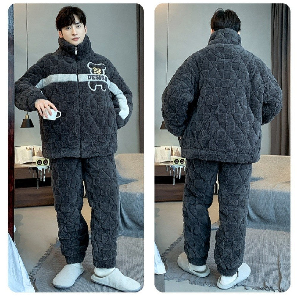 JIKTEM 3겹 퀼팅 패딩 잠옷 발열 상하세트 홈웨어 수면 겨울파자마 WD3111415