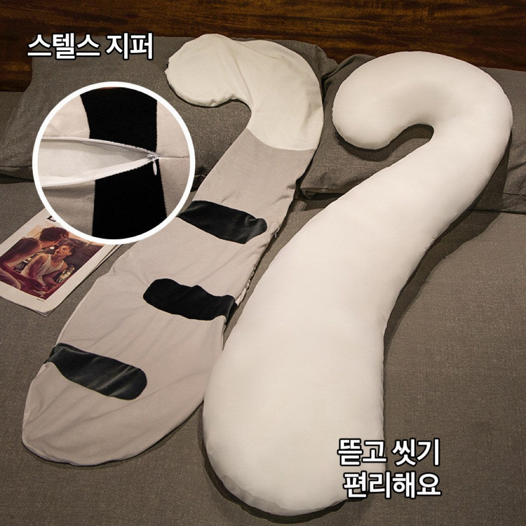 JIKTEM 귀여운 고양이 꼬리 바디필로우 편안한 롱쿠션 침대 머리맡 바디필로우 대형펫인형 바디필로우 J4020111