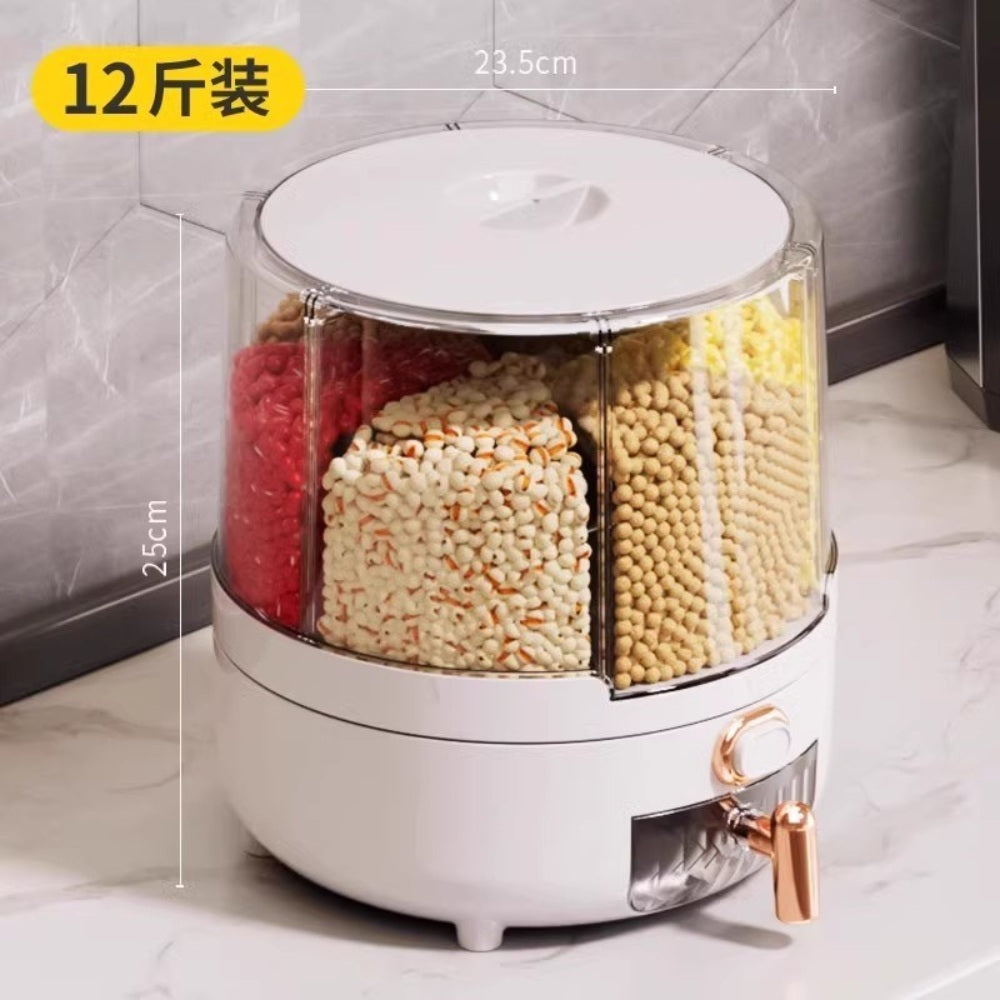 잡곡 분리 회전식 쌀통 저장기 곡물 칸막이 보관함 JIKTEM WX4022301