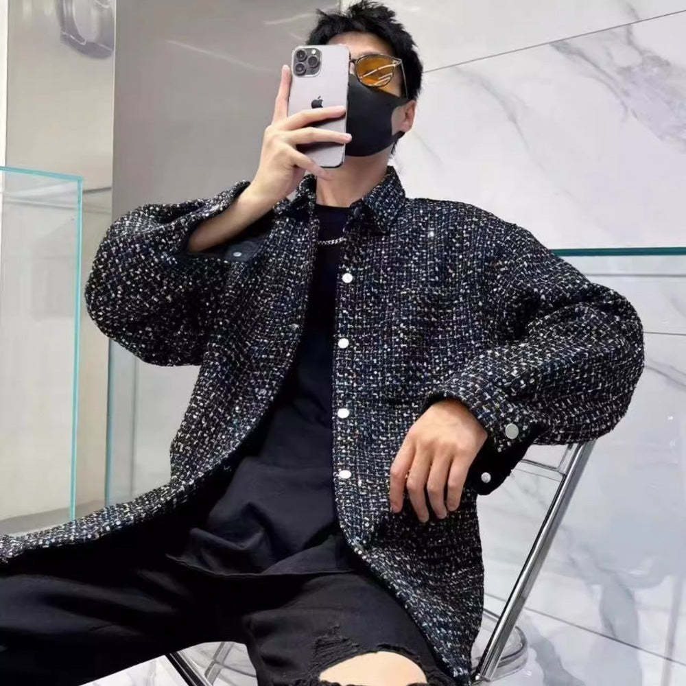 남성 재킷 오버핏 캐주얼 스웨이드 프렌치 빈티지 셔츠 JIKTEM BD4022605