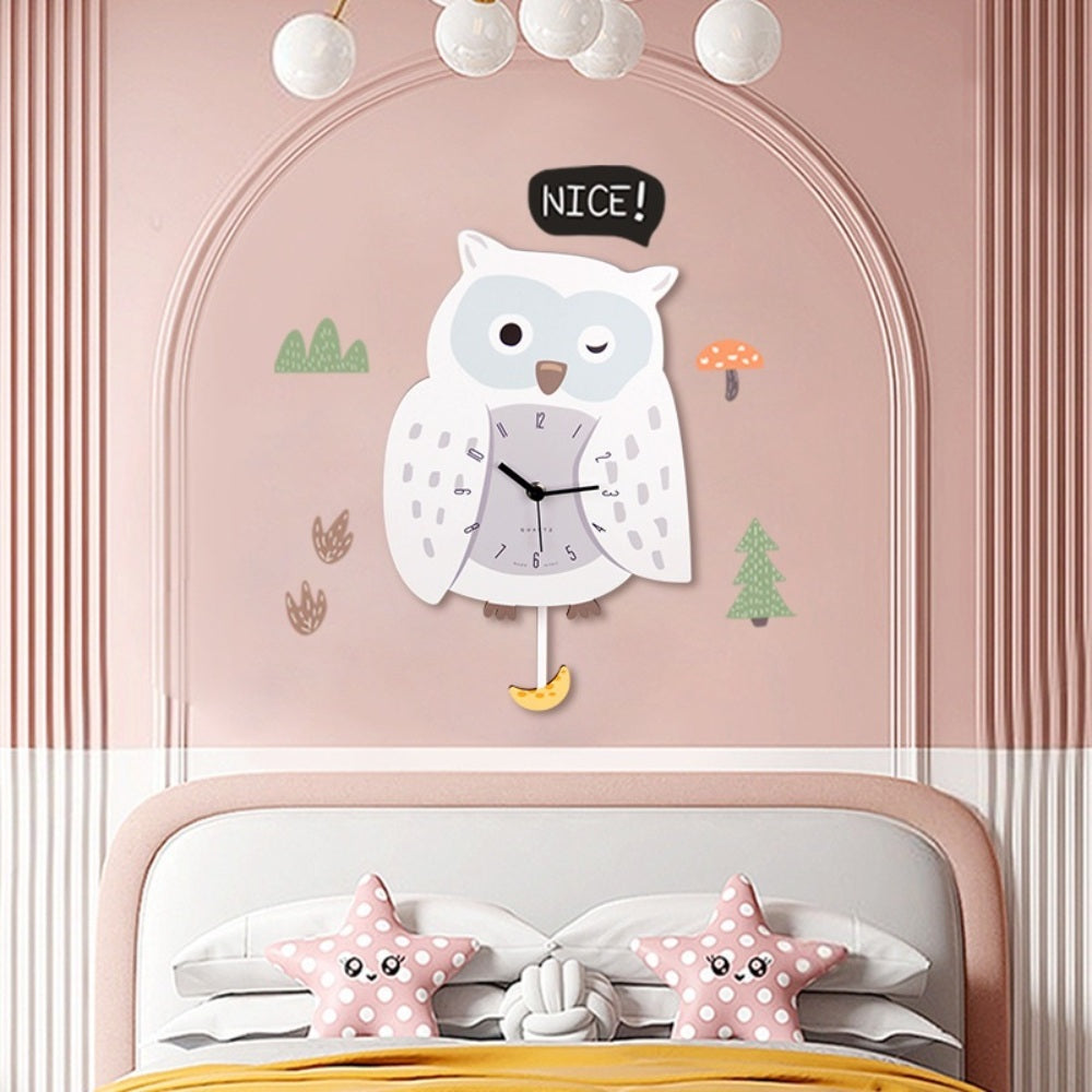 벽걸이 귀여운 부엉이 동물 벽시계 거실 디자인 DIY 스티커 JIKTEM BW4030716