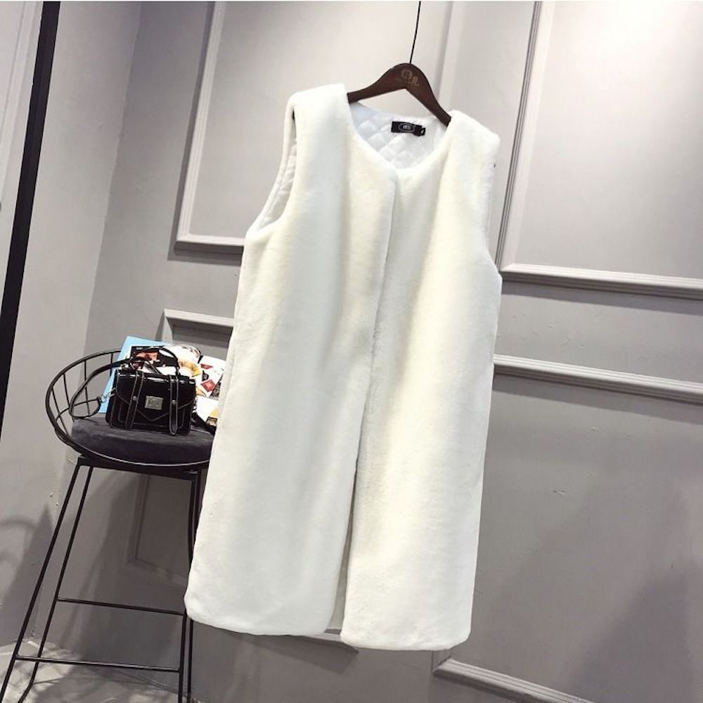 Y1020307 여성 퍼조끼 롱베스트조끼 박시핏 빅사이즈