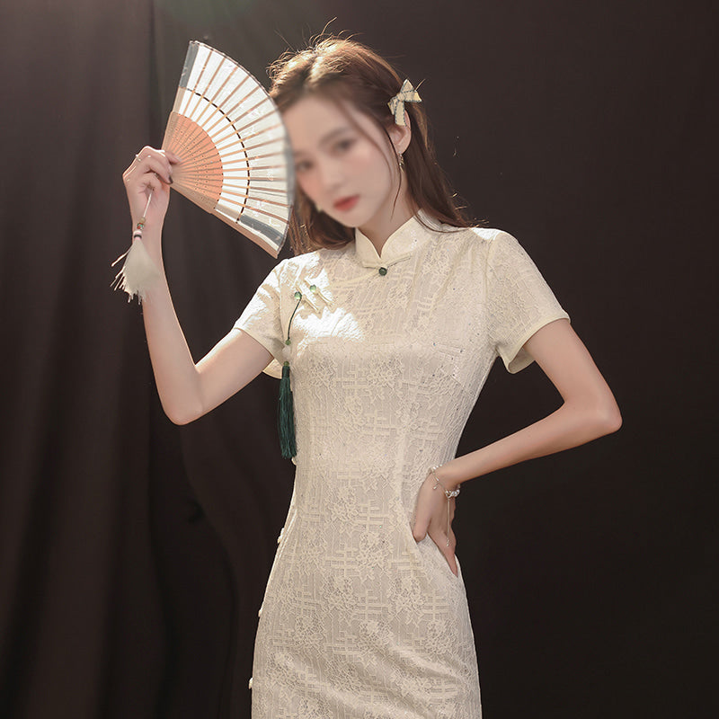 레이스 롱원피스 반팔 치포우 6컬러모음  Q2072019
