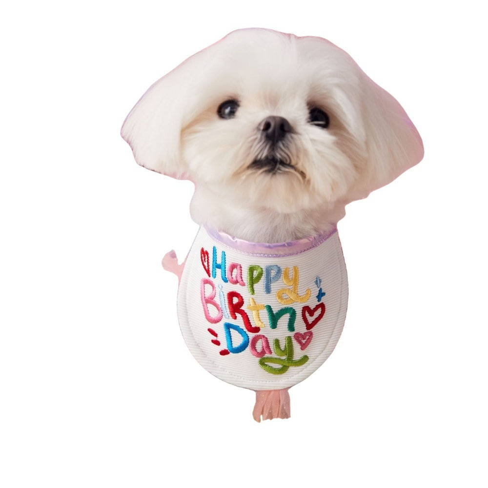 강아지 애견 생일 축하 파티 턱받이 앞치마 레이스 JIKTEM BW4032401