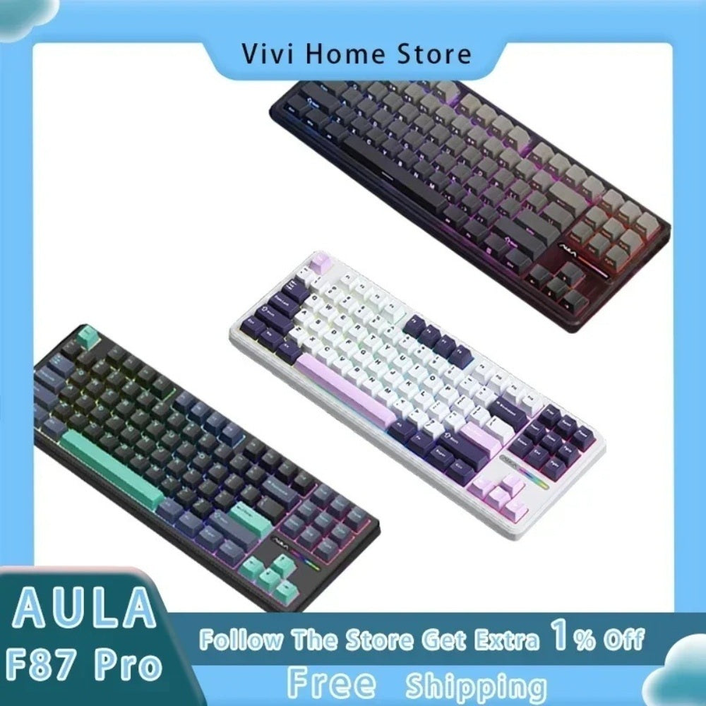 Aula F87 Pro 블루투스 RGB 게임 기계식 키보드 JIKTEM M4042510