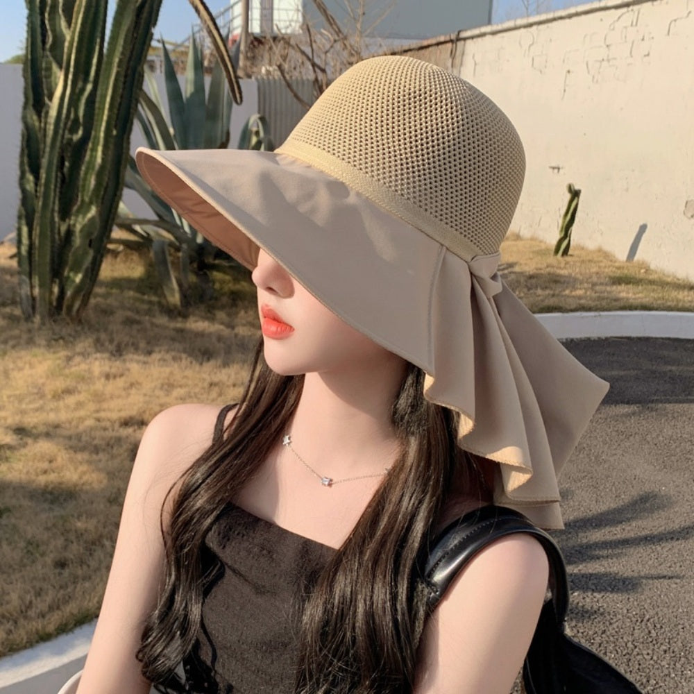 와이드챙 여성 여름모자 벙거지  비치 산책 통기성 해빛가리개  5색 JIKTEM BW4050723