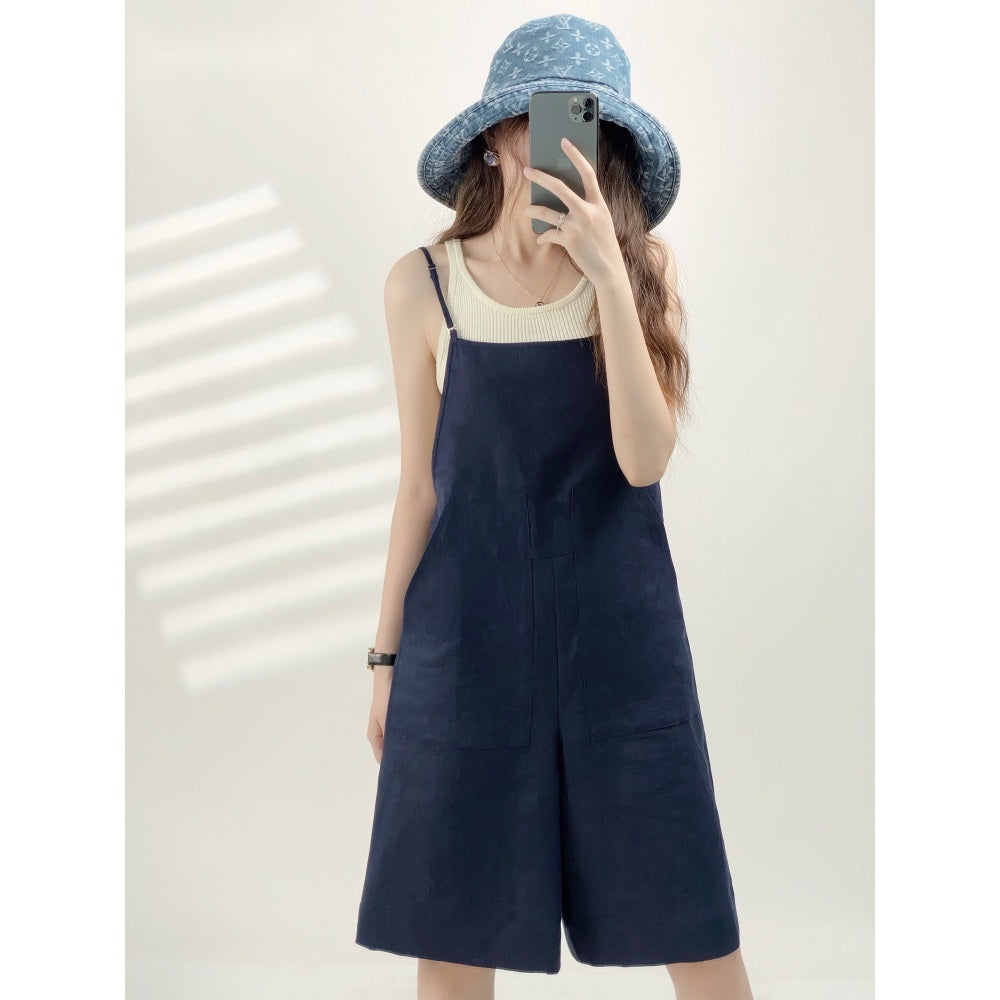 린넨 멜빵 반바지 점프슈트 캐주얼 JIKTEM BJ4062408
