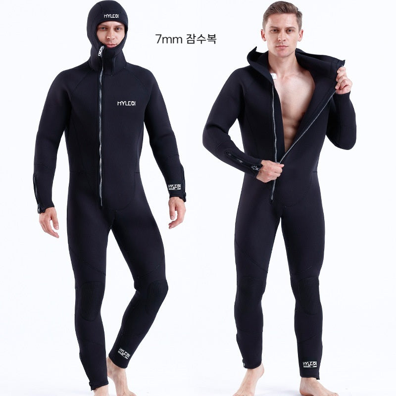 잠수복 일체형 7mm 앞집업 바다수영 래쉬가드  해남복 웻수트 JIKTEM BW4082815