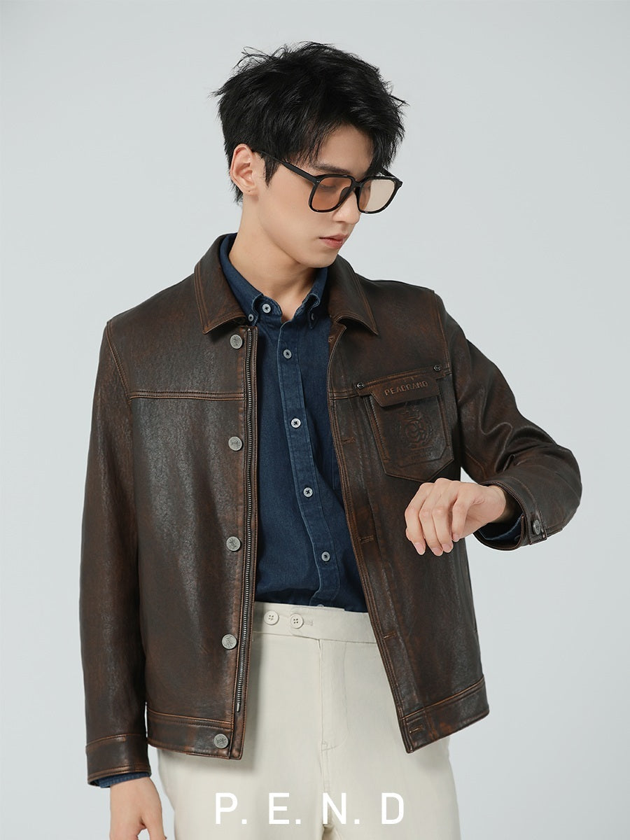 남자양가죽자켓 가죽점퍼 바이커 잠바 클래식 JIKTEM BD4090904