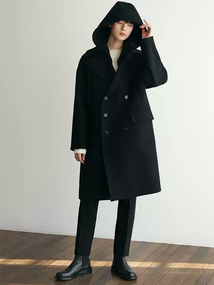 남자캐시미어코트 후드 더블 롱 코트 JIKTEM BD4100817