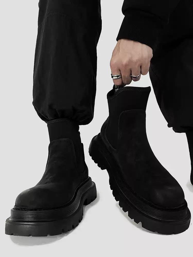 첼시부츠 6CM 키높이 기모 숏부츠 겨울 워커화 스웨이드 JIKTEM WD4121607