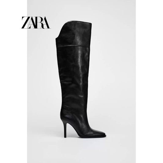 ZARA 정품 하이힐 앞뾰족 무릎 롱부츠 JIKTEM WD4121921