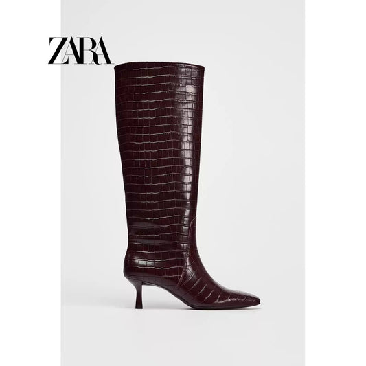 ZARA 정품 여성 롱부츠 앞뾰족 겨울 정장 구두 JIKTEM WD4121913