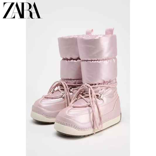 ZARA 정품 스노우 패딩 부츠 핑크 JIKTEM WD4121908