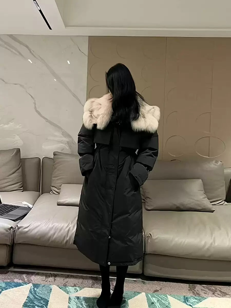 여성롱패딩 원피스형 빅카라 다운 점퍼 JIKTEM BD4123018