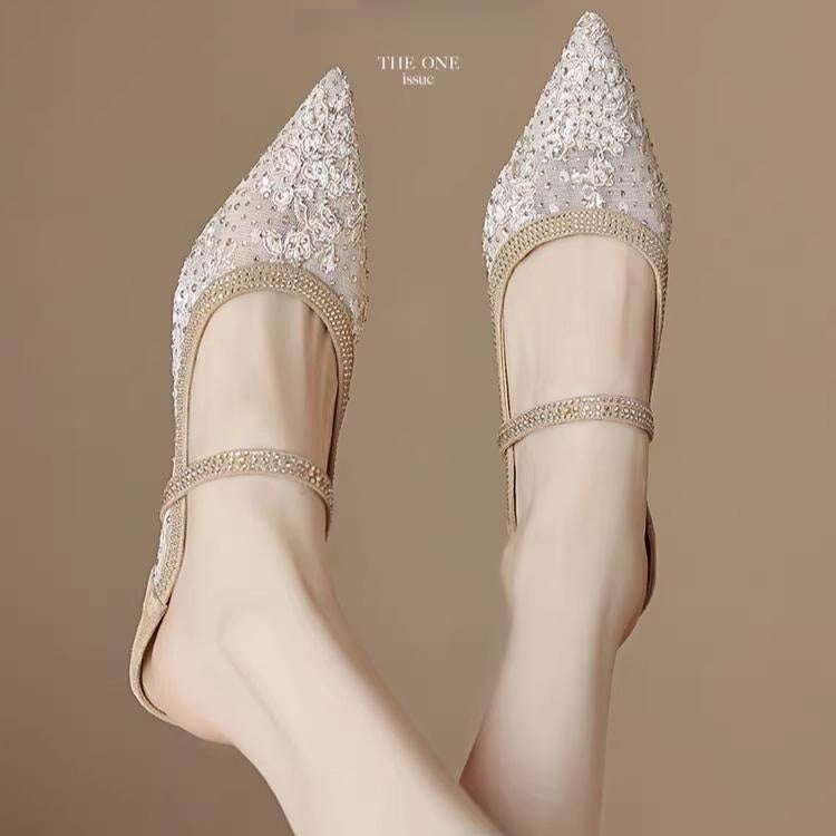 웨딩슈즈 레이스 6cm 블링블링 신부드레스구두 JIKTEM WW5031804