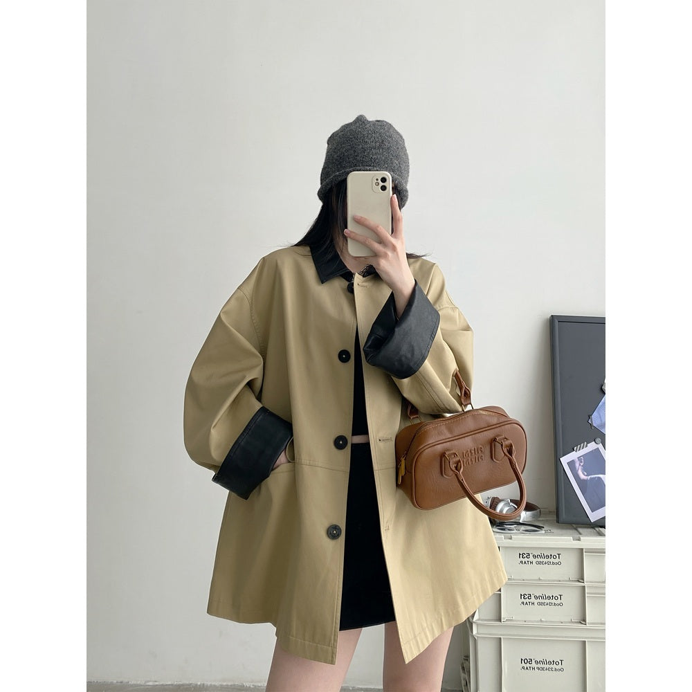 리버시블 트렌치코트 하프 양면 바람막이 심플 모던룩 JIKTEM BJ5041013