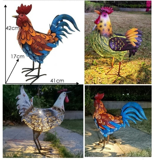 태양열 정원등 철제 조형물 암탉 수탉 실외 인테리어 정원데코 JIKTEM  WW5041110