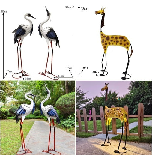 태양열 정원등 철제 조경 기린 백학 정원데코 가든 소품 마당꾸미기 JIKTEM  WW5041102