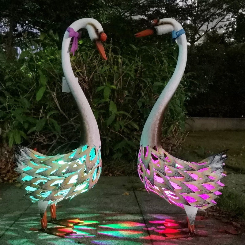 태양열 정원등 백조 실외 인테리어 정원데코 철제 가든 소품  JIKTEM  WW5041106