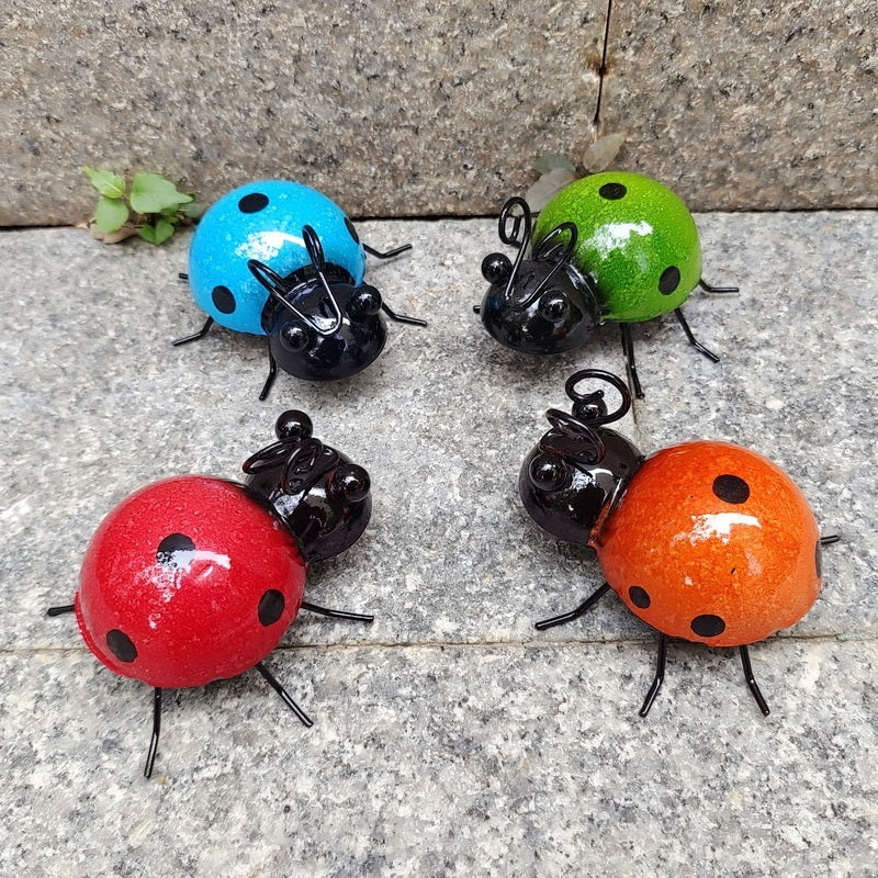 철제 무당벌레 4pcs 잔디 화분 장식품 JIKTEM  WW5041116