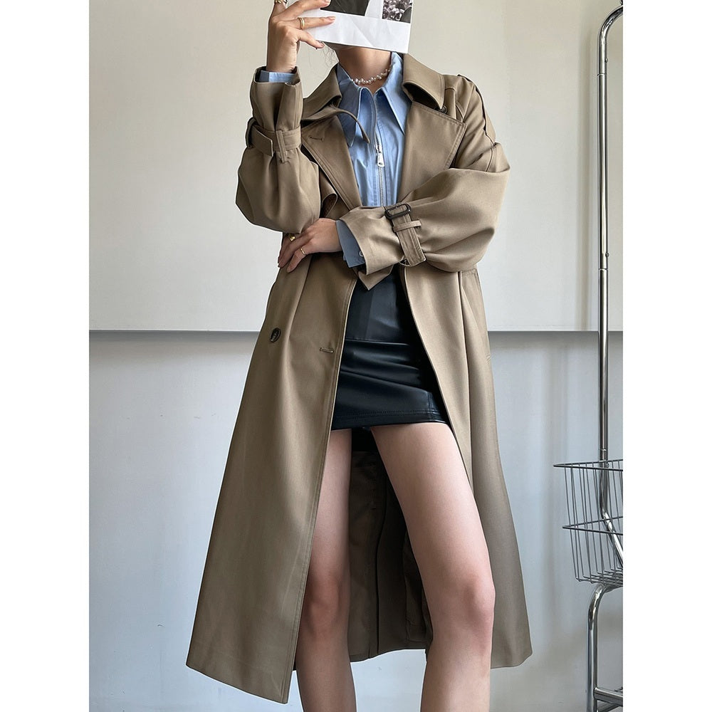 트렌치 코트 여성 더블 롱코트 클래식 JIKTEM BW5041520
