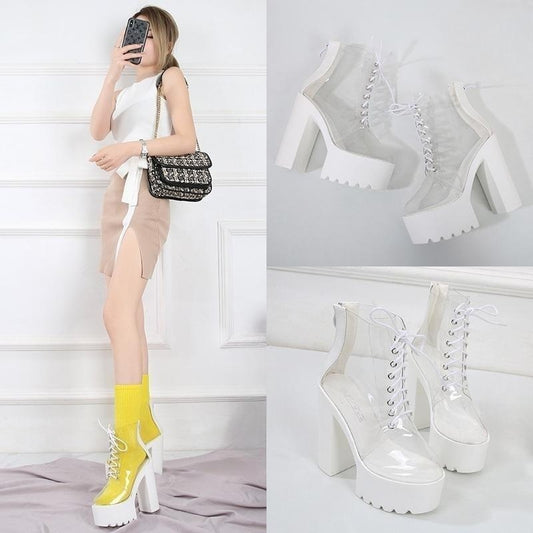 15cm 통굽 웨딩슈즈 플랫폼 펌프스 나이트 하이힐 JIKTEM BW5050802