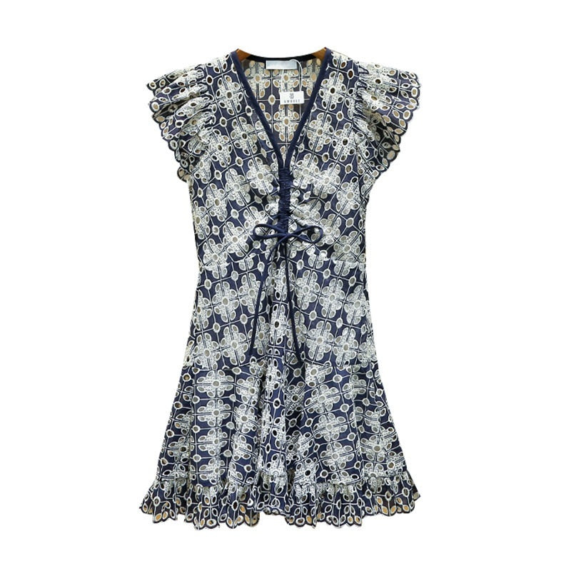 여름 원피스 브이넥 레이스 민소매 슬림핏 드레스 JIKTEM BW5051805