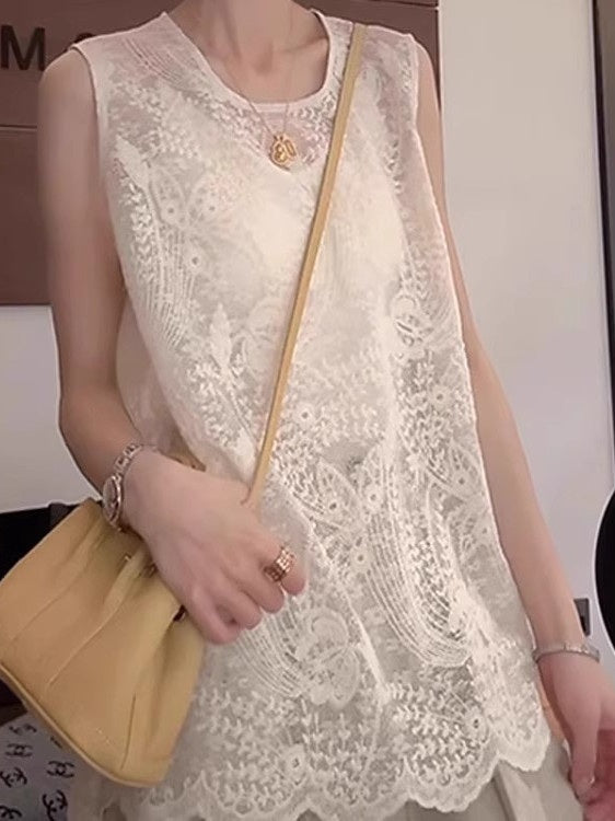 레이스 블라우스 민소매 홈웨어 코디룩 레이어드 이너웨어 JIKTEM BW5051922