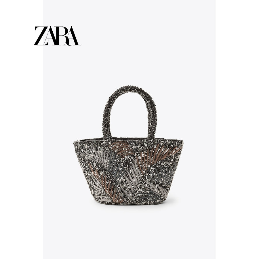 ZARA 정품 비즈 스팽글 자수 토트백 크로스백 숄더백 JIKTEM BW5052422