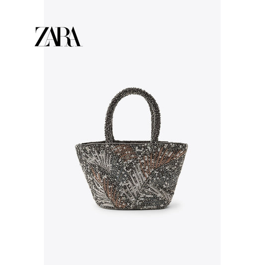 ZARA 정품 비즈 스팽글 자수 토트백 크로스백 숄더백 JIKTEM BW5052422