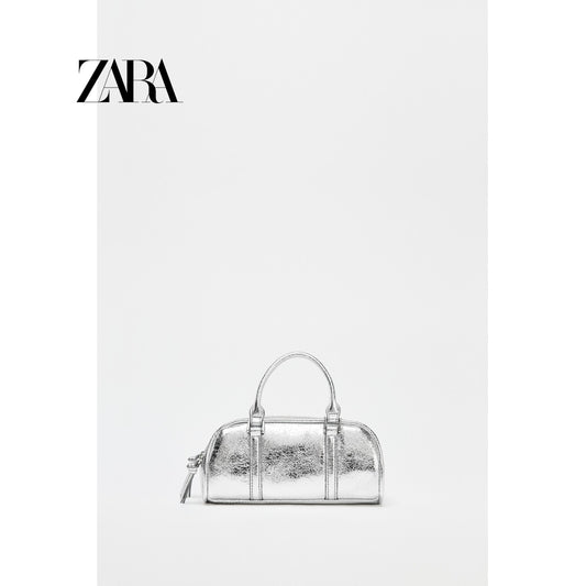 ZARA 정품 볼링백 실버 미니 핸드백 여행가방 숄더백 JIKTEM BW5052413