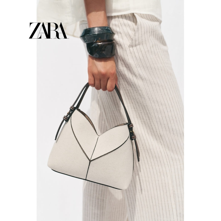 ZARA 정품 미니 캔버스 쇼퍼백 여성가방 토트백 JIKTEM BW5052407