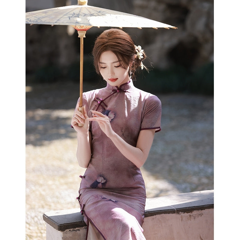 치파오 개량 반팔 셀프웨딩의상  홍콩 드레스 롱원피스  JIKTEM BW5052823