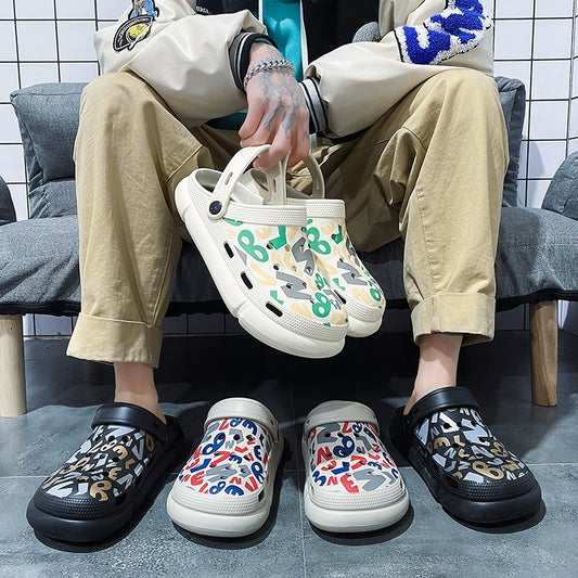 구멍 슬리퍼 뮬 샌들 앞막힘 비치 샌들 아쿠아 슈즈 JIKTEM BW5060518