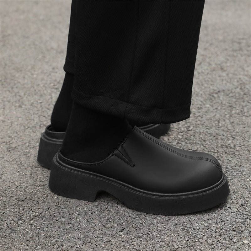 남자 뮬 구두 로퍼 앞막힘 슬리퍼 여름블로퍼 통굽 하프 구두 JIKTEM BW5060904