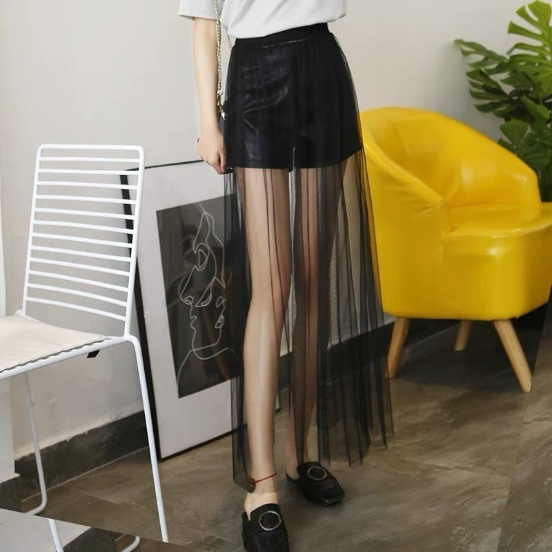 1+1 속치마 메쉬 롱 스커트 코디룩 하이웨스트 JIKTEM WW5062523
