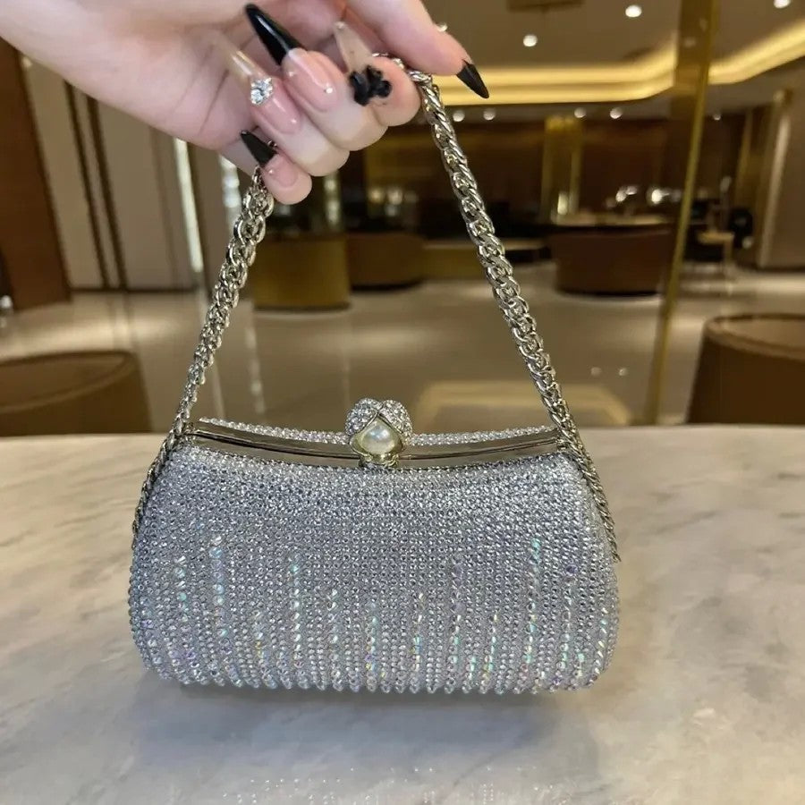 비즈백 손가방 구슬 블링 클러치백 메탈 체인 JIKTEM BW5080609