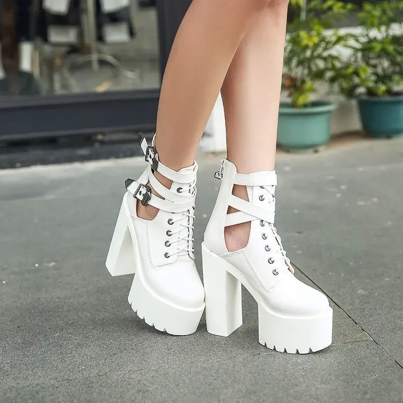 15cm 가보시 펌프스 힐 워커화 키높이 숏부츠 버클장식 JIKTEM BW5080709