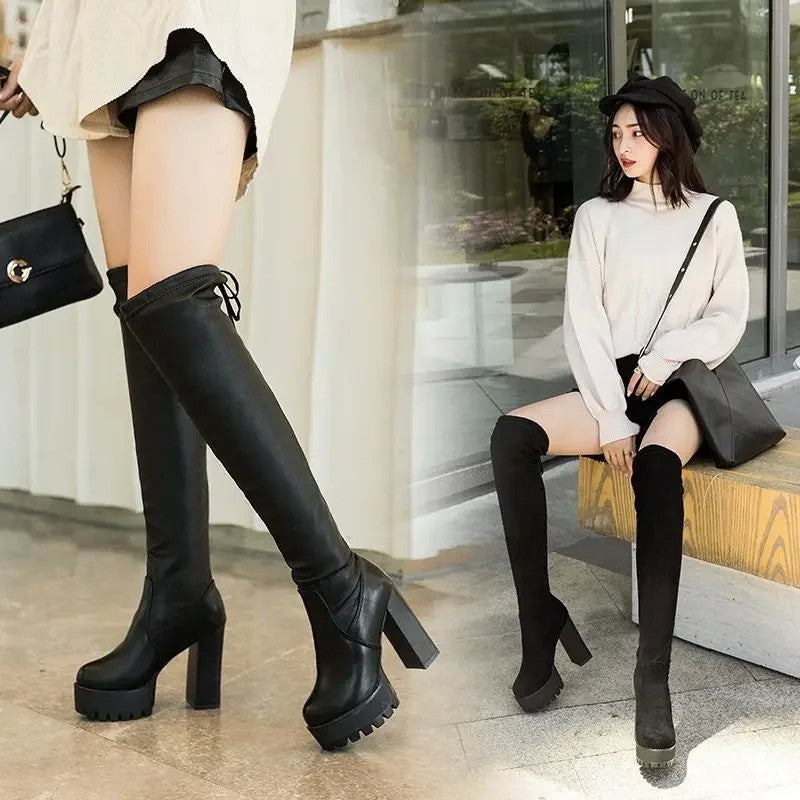 11cm 가보시 펌프스 힐 롱부츠 워커화 무릎부츠 하이힐 JIKTEM BW5080713