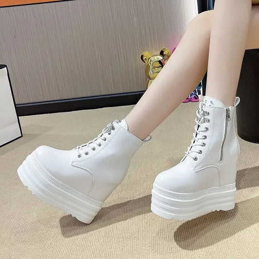통굽 숏부츠 워커화 가보시 펌프스힐 키높이 워커화 JIKTEM BW5080820
