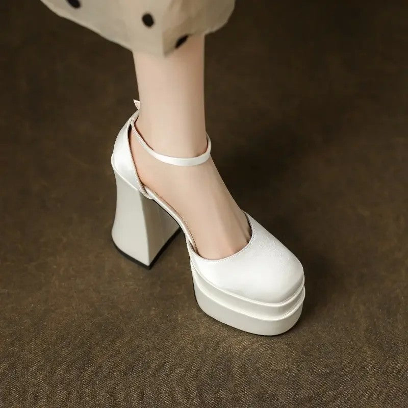12cm 웨딩슈즈 가보시 펌프스 힐 키높이 슬링백 구두 JIKTEM BW5080808